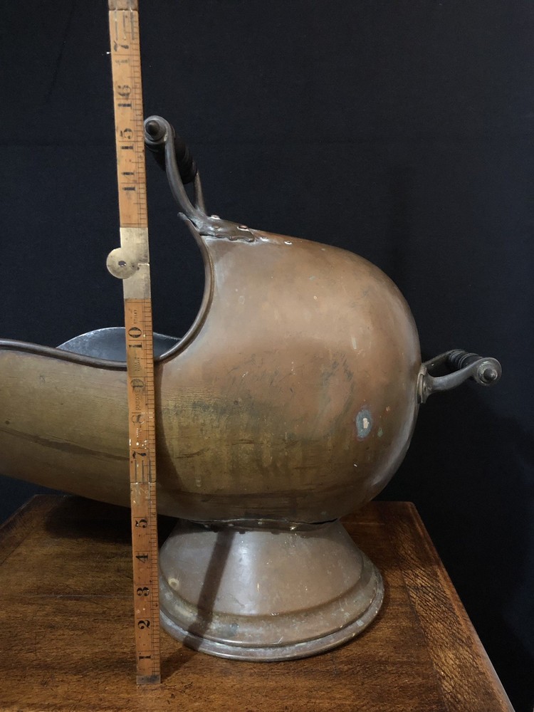 Large Victorian Brass Helmet Coal Scuttle