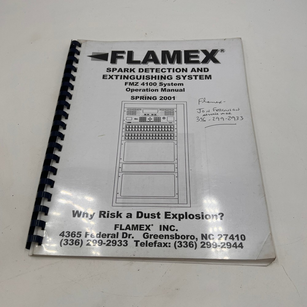 MANUAL FLAMEX 4100 FIRE DETECTION CONTROL PANEL  * MANUAL ONLY *