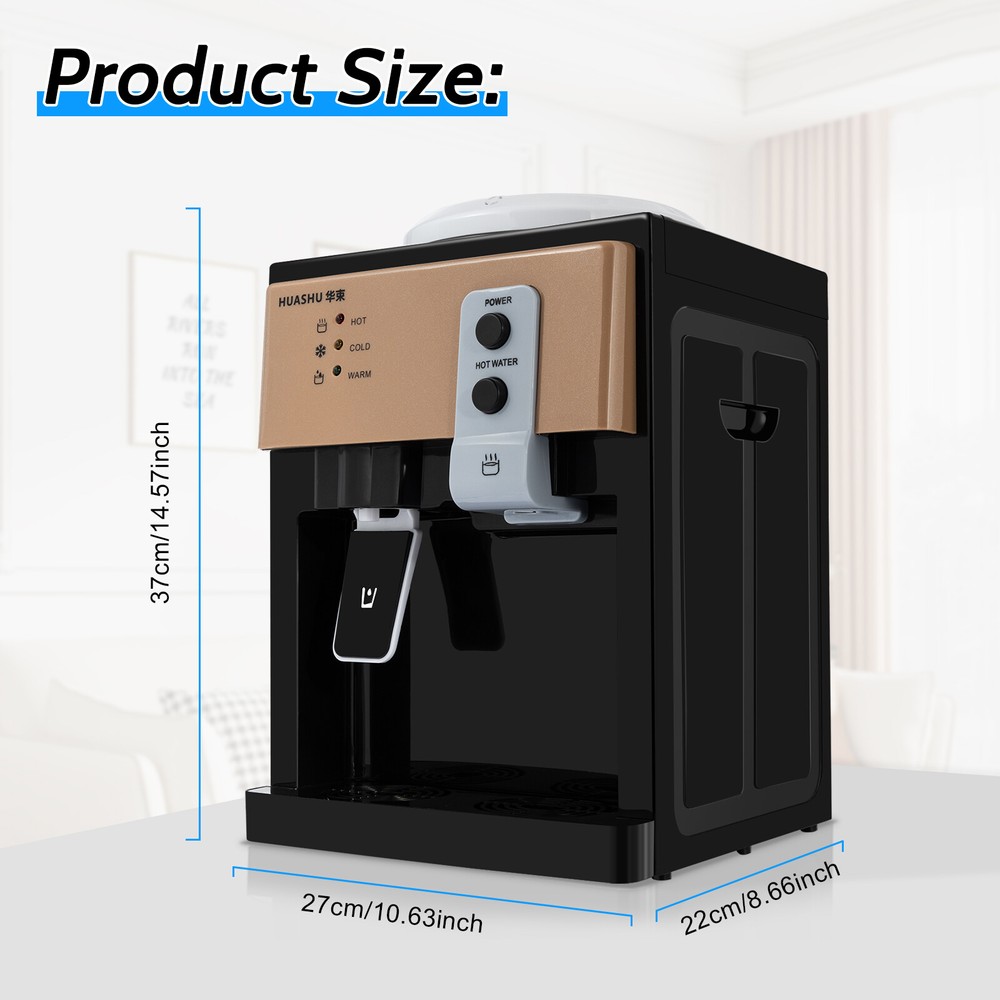 Top Loading Countertop Water Dispenser Hot Cold Water Cooler Drinking Machine US