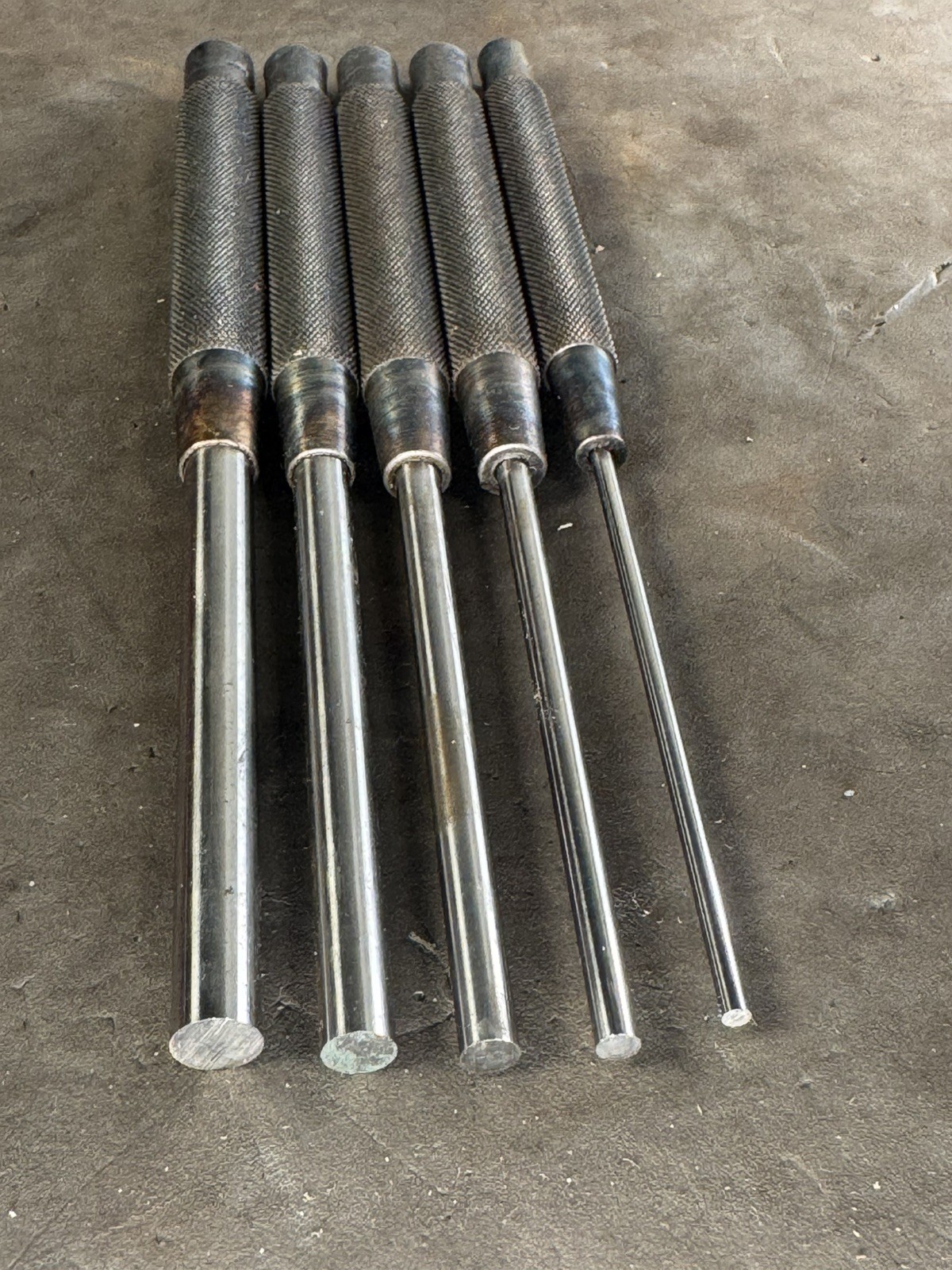 Vintage Lufkin 172 S Complete Original Punch Set Pouch 5 pcs Set Machinist