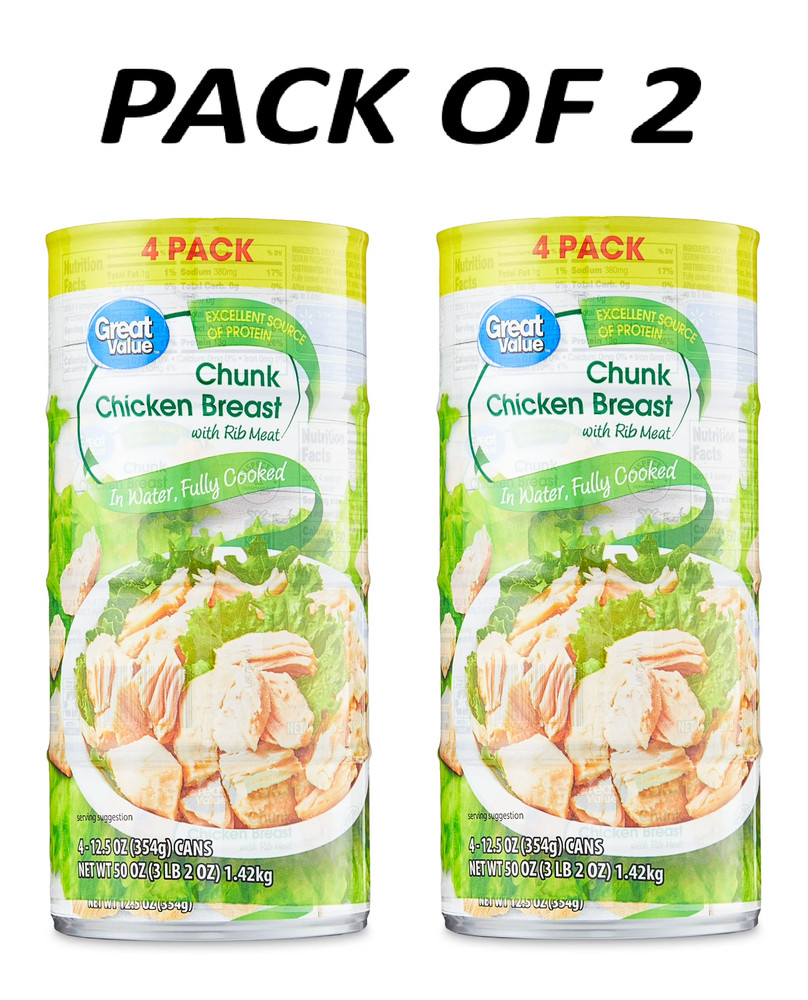 Great Value Chunk Chicken Breast, 12.5 Ounce Can (2 Count)