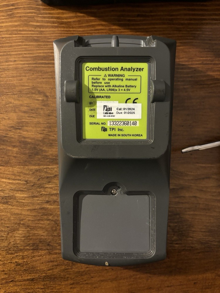 TPI 708 Combustion Efficiency Analyzer with Probe, Accessories, Case, Manual