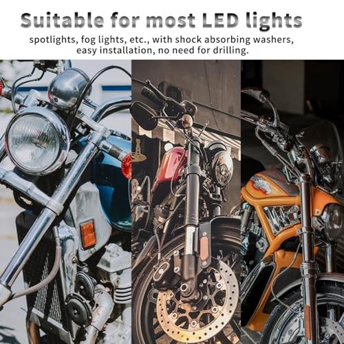 Universal Motorcycle Light Mounts - 2PCS Headlight, UTV Whip, Front Fork Lamp
