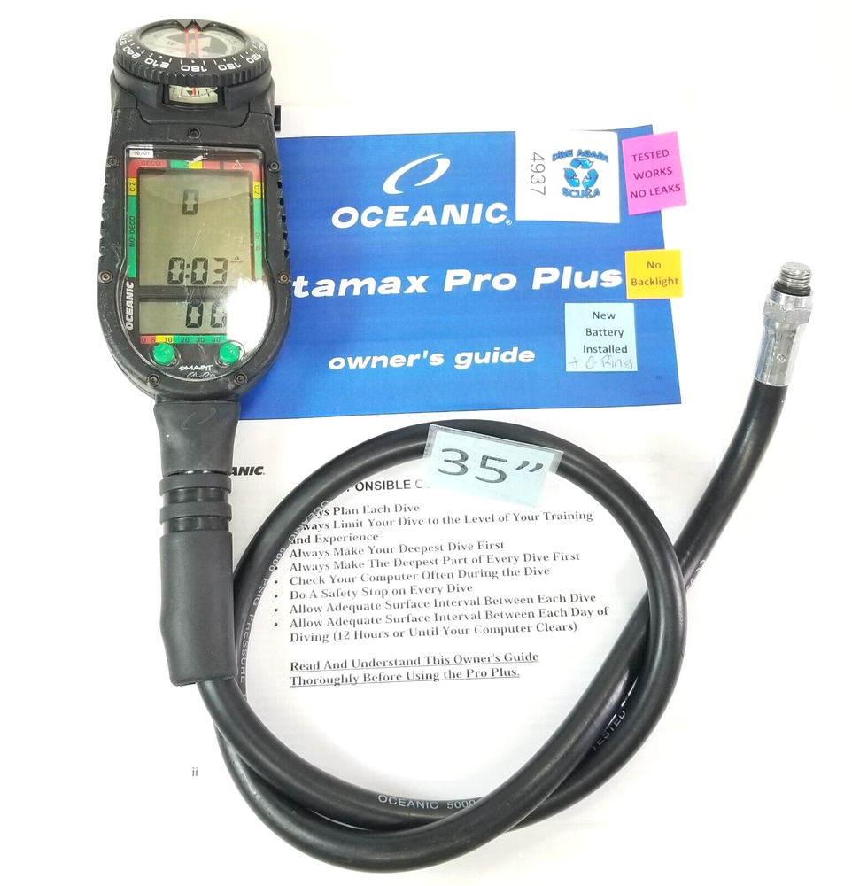 Oceanic Datamax Pro Plus SCUBA Dive Air Integrated Dive Computer Nitrox #4937