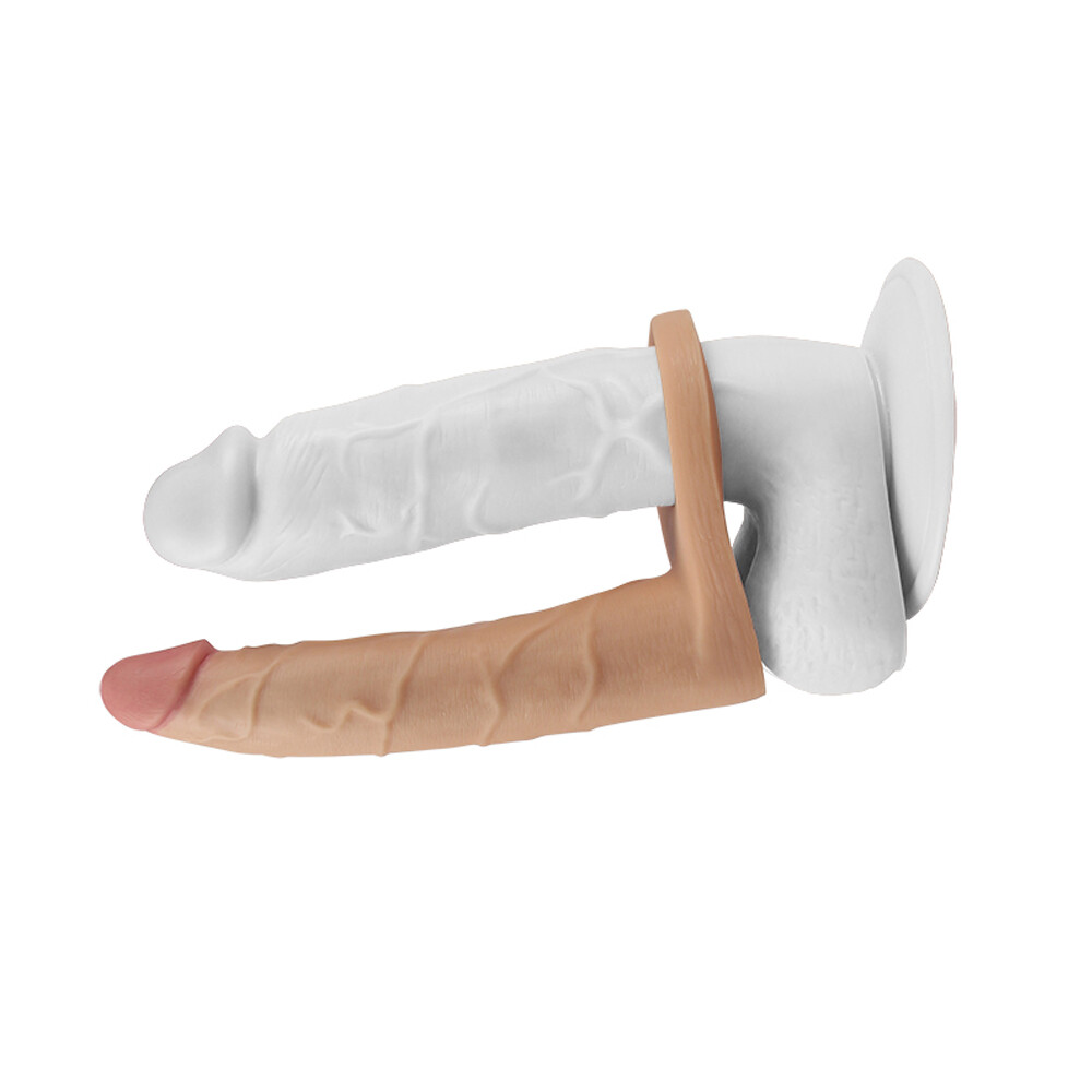 Double Pleasure Penetration Soft Anal Strap On Dildo + Erection Delay Cock Ring