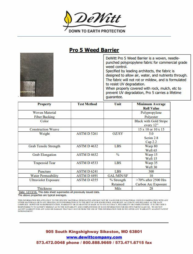 Dewitt P4 4 x 250 Pro-5 Weed-Barrier 5 OZ Landscape Fabric