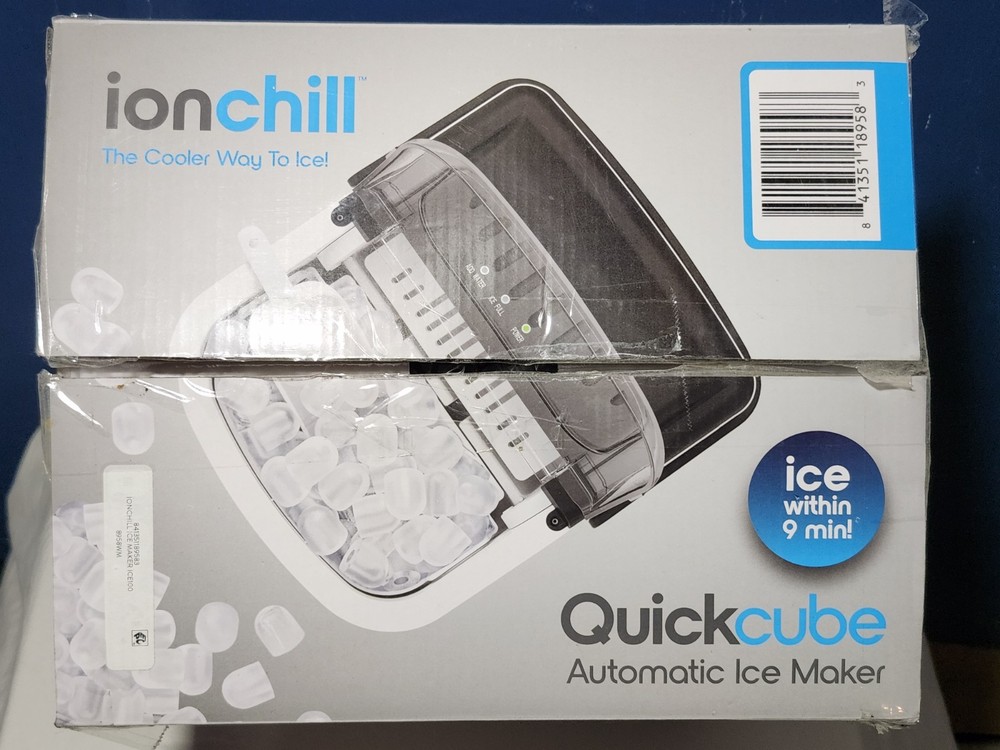 NEW ~ Ionchill QUICKCUBE Portable Countertop Ice Maker ~ Open Box