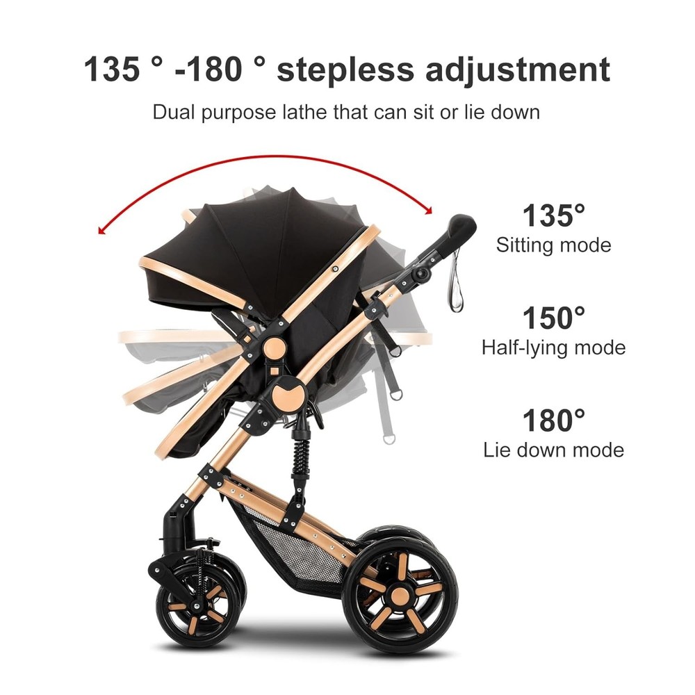 2 in 1 Baby Stroller Convertible Foldable Standard Stroller Reversible Pushchart