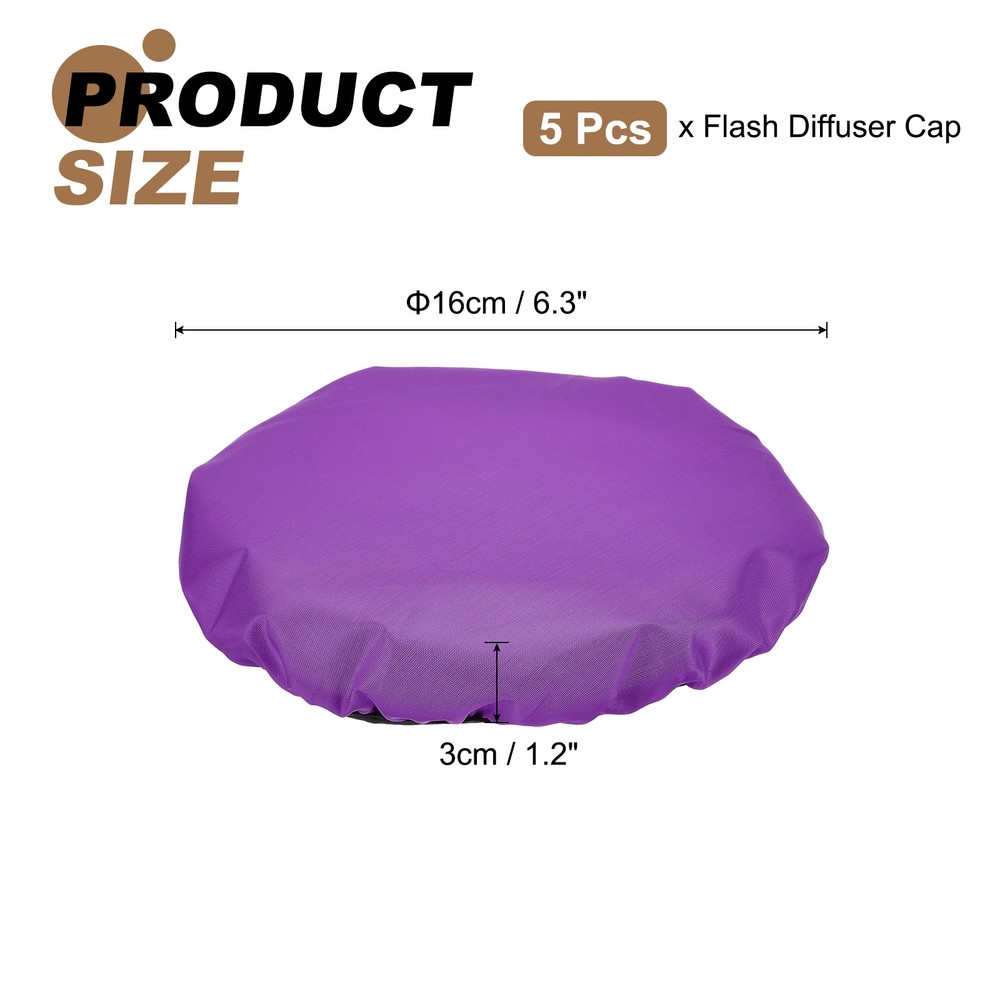 5pcs 7.1" x 7.1" Soft Mini Flash Bounce Diffuser Cap, for Flashlight, Purple