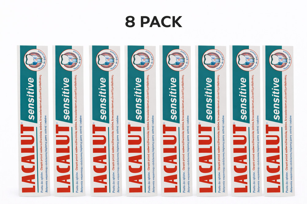 8 pack LACALUT SENSITIVE toothpaste 75ml/2.5 oz