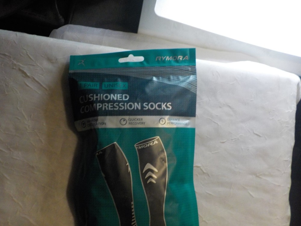 1 pair Rymora New Cushioned Compression Socks black Size medium Unisex