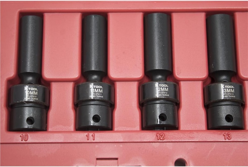 K Tool - 3/8" Drive Metric Deep Impact Socket Set - 37400