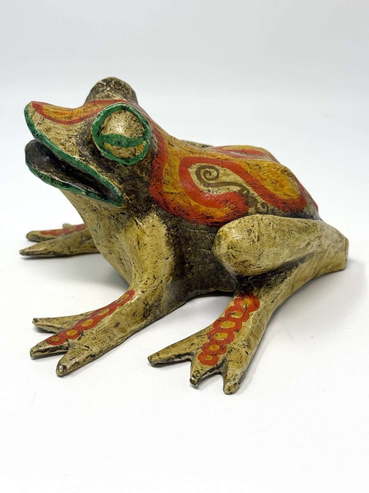 Vintage 60s/70s Artist Signed Paper Mache Frog, Mexico