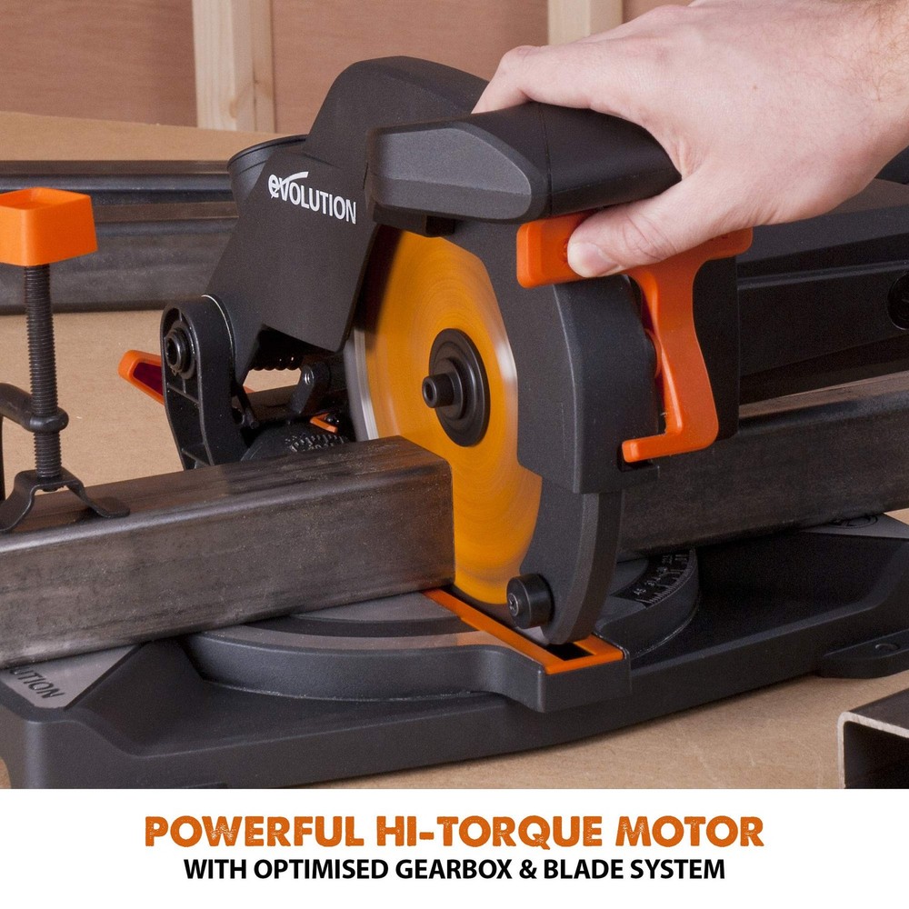 Evolution Power Tools R210CMS Compound Miter Saw, 81/4" MultiMaterial Cutting...