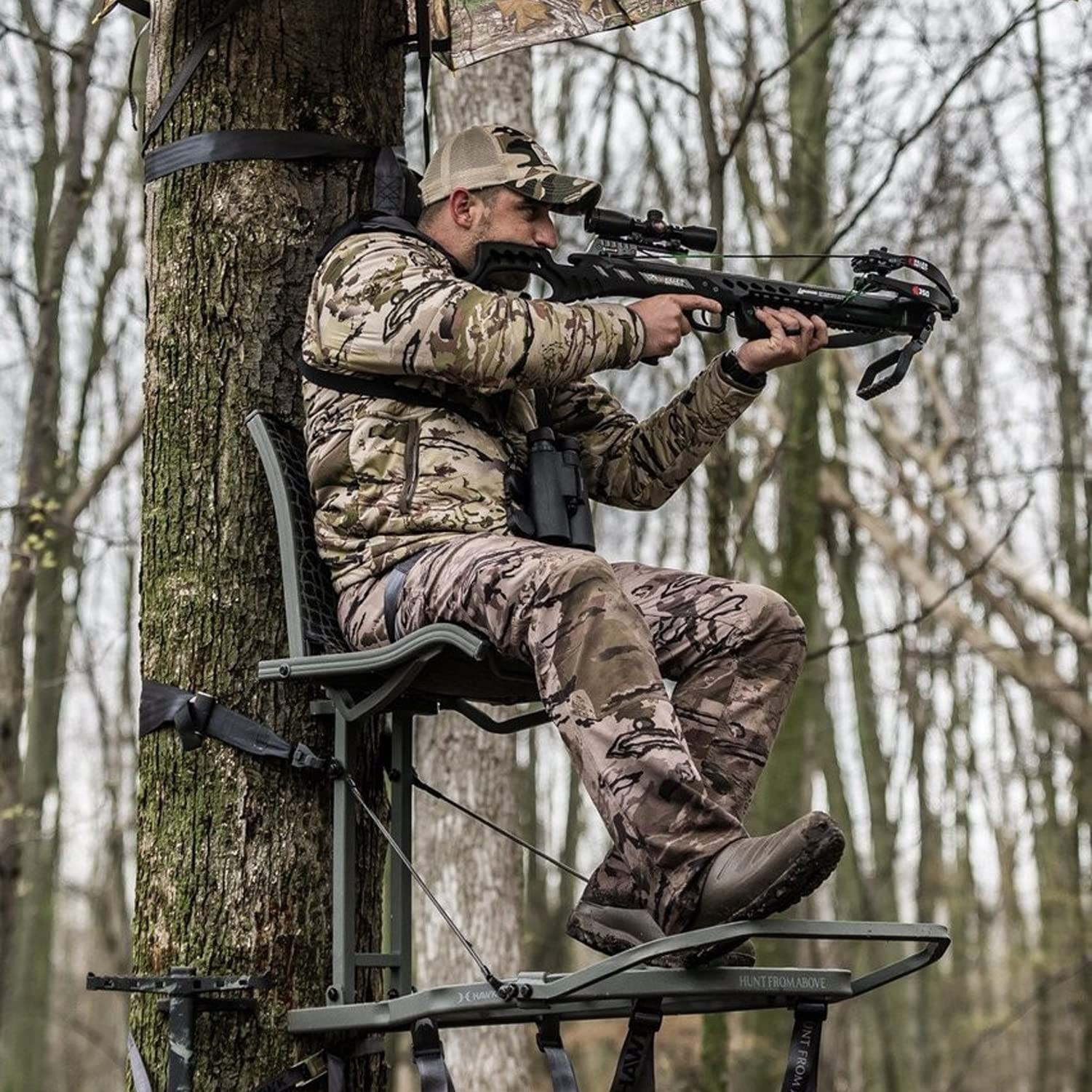 Hawk Hunting HWK-HF2033 Helium Kickback LVL Hang-On Comfortable Aluminum Big