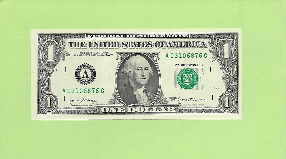 2017 ..UNCIRC $1  A 0310 6876 C .... 2017  $1  A-C     NICE NOTE        FRN