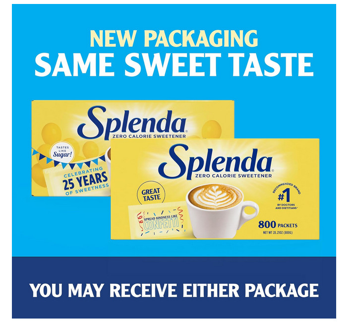 SPLENDA Zero Calorie Sweetener Value Pack, 800 Count Packets