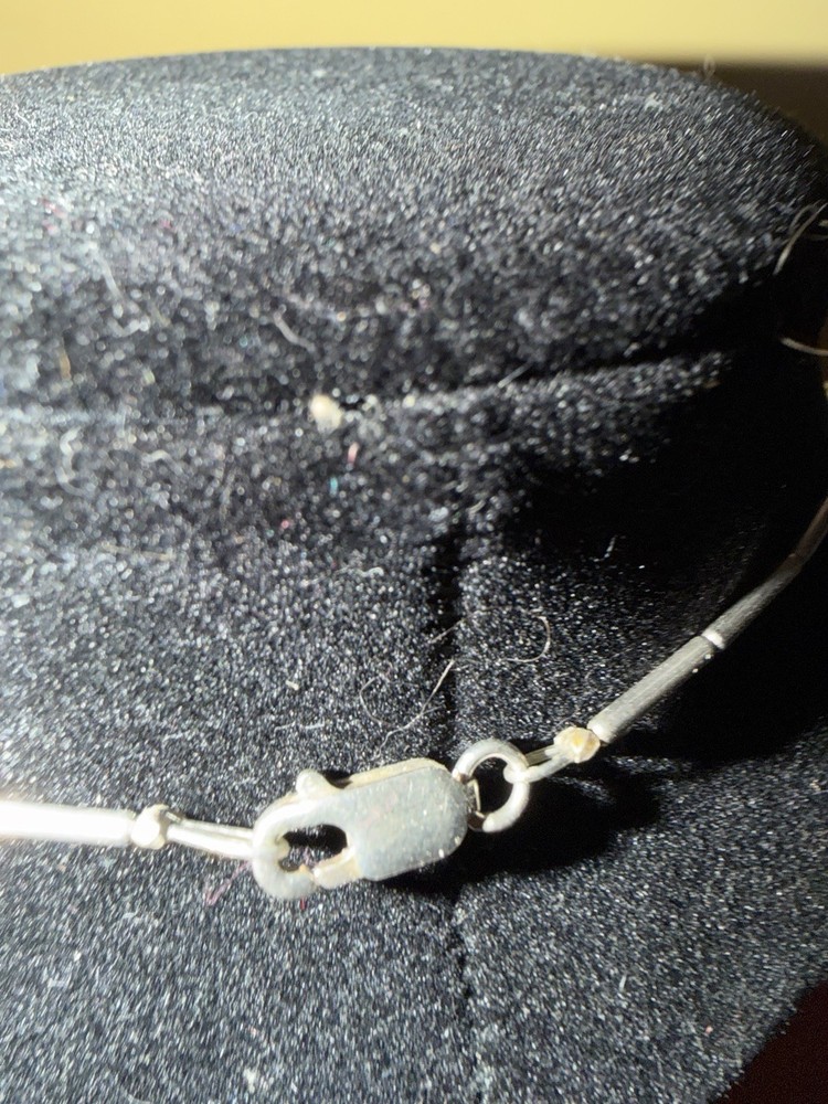 Silver And Turquoise 18” Necklace