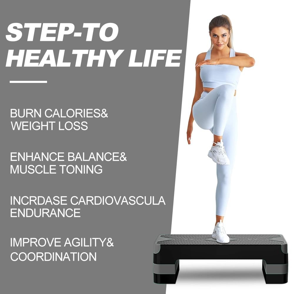 Aerobic Exercise Step, Adjustable Aerobic Stepper for Exercise, Workout Step ...