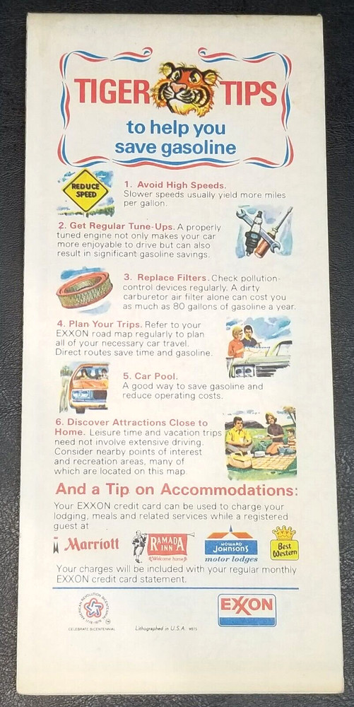 Alabama & Georgia 1976 Road Map Exxon