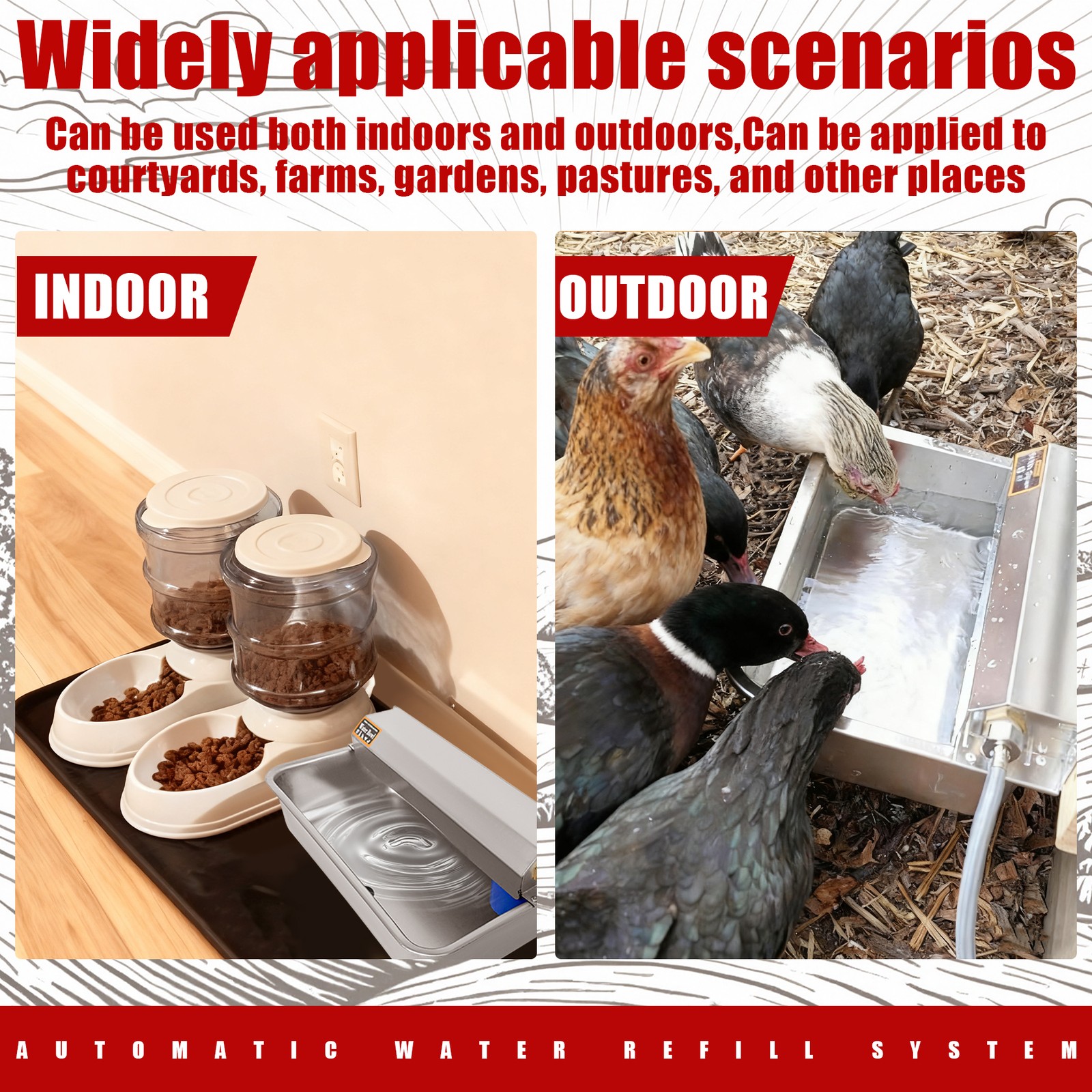 Automatic Dog Water Dispenser 2 Gallons 304 Stainless Steel Dog Water Bowl