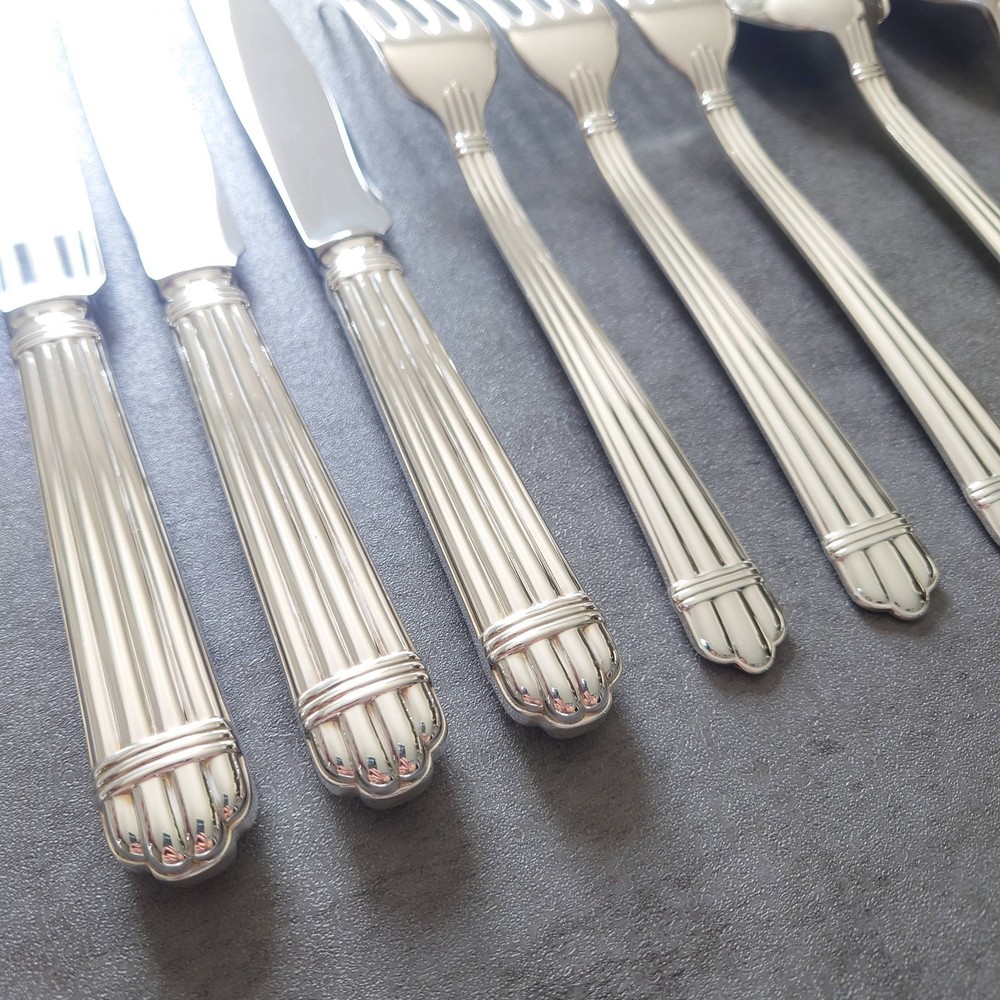 Christofle Aria 9pcs Silverplate Flatware Table Knife Fork Spoon Excellent
