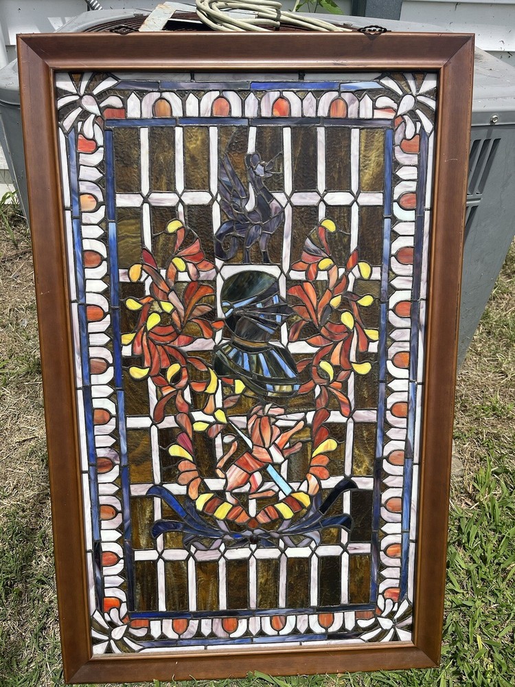 Antique Stained window panel large