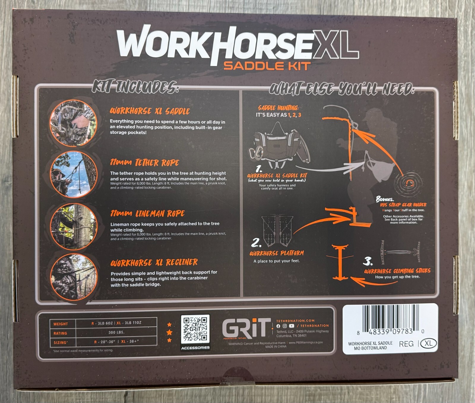 Tethrd Grit XL Saddle Mossy Oak Bottomland New