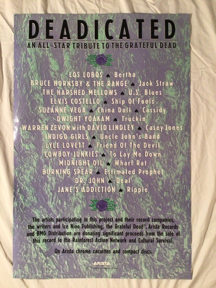 Grateful Dead Tribute Two-Sided 1991 Promo Poster Deadicated