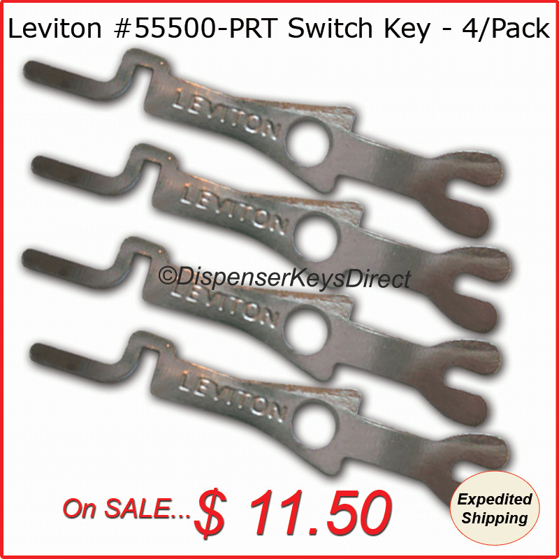 Leviton #55500-PRT  - Tamper Proof Electrical Switch Key - (4/pack)