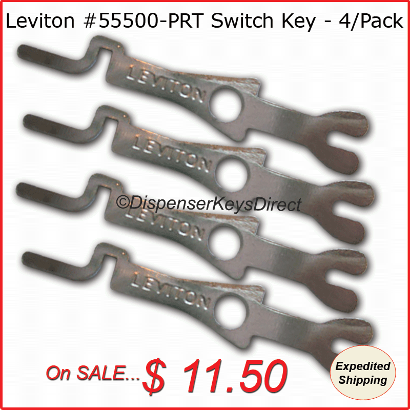 Leviton #55500-PRT - Tamper Proof Electrical Switch Key - (4/pack)