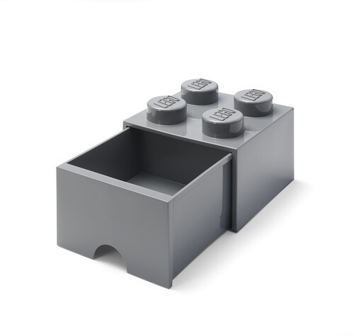LEGO Stackable Storage Brick with 1 Drawer and 4 Knobs, Dark Grey [New Toy] Gr