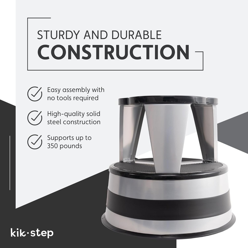 Cramer Kik Step Steel Two Step Stool - 350 lbs Capacity (Silvertone)