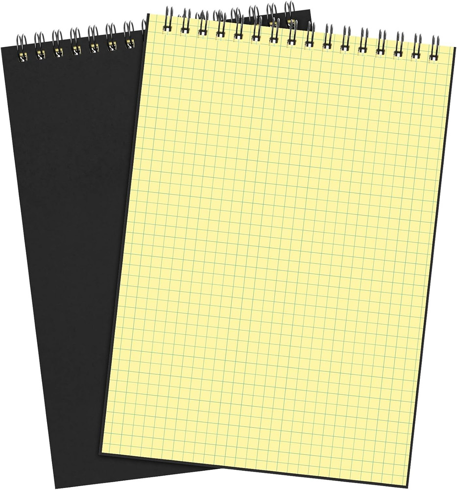 Engrowtic 2 Pack Graph Paper Spiral Notepad A5 Top Wirebound Notepad Grid Notebo