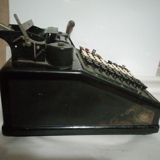 Burroughs Portable Adding Machine Hand Crank Antique 8 Column