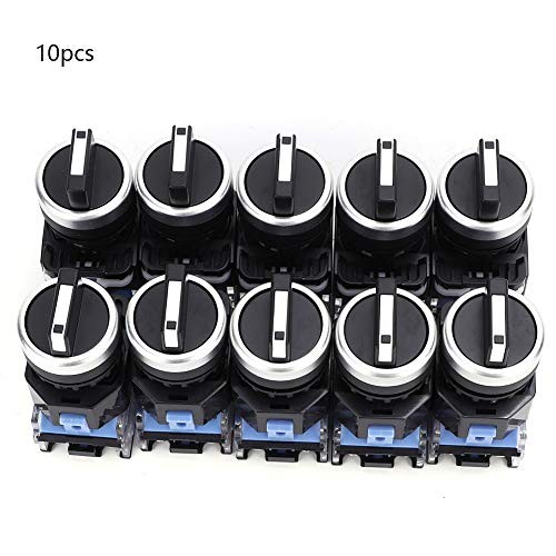10Pcs Rotary Switch 3 Position 22mm Self Locking Changeover Selector Switch