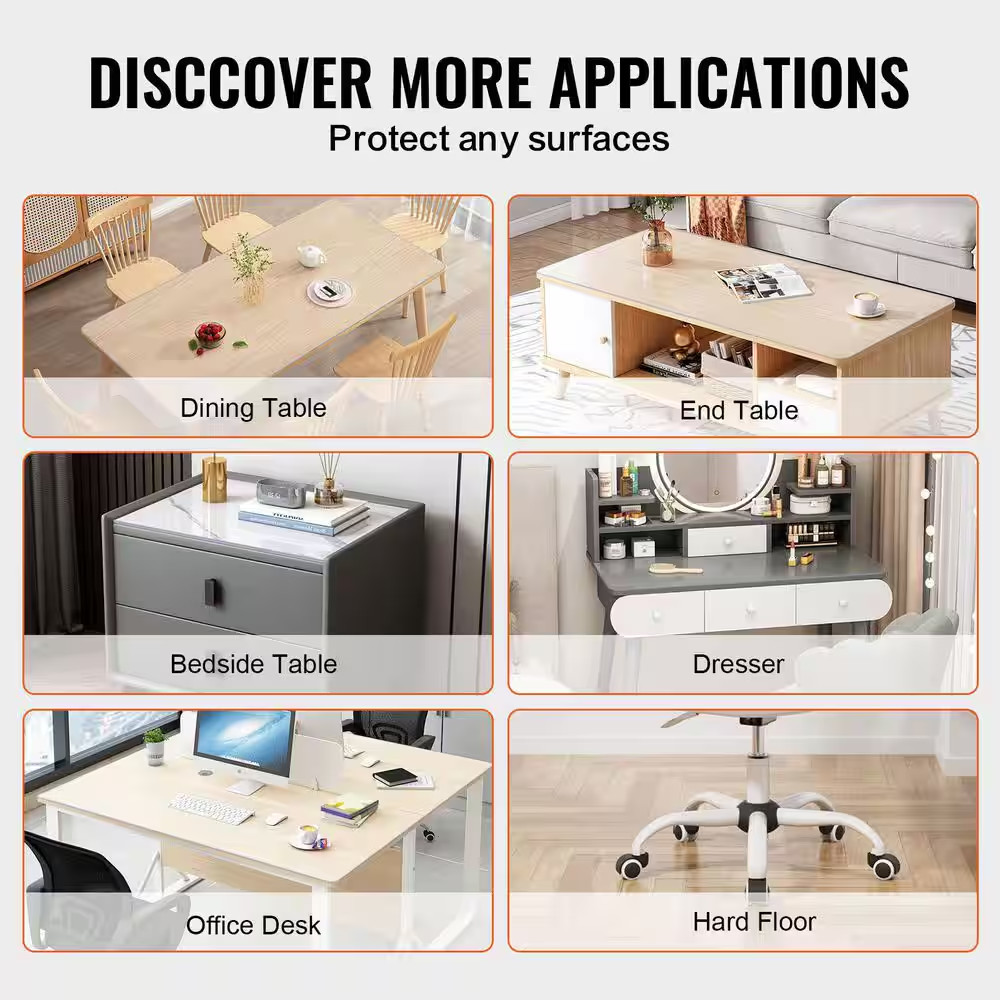 Plastic Table Cover 36 X 48 In. 1.5 Mm Thick Clear Table Protector Solid Rectang