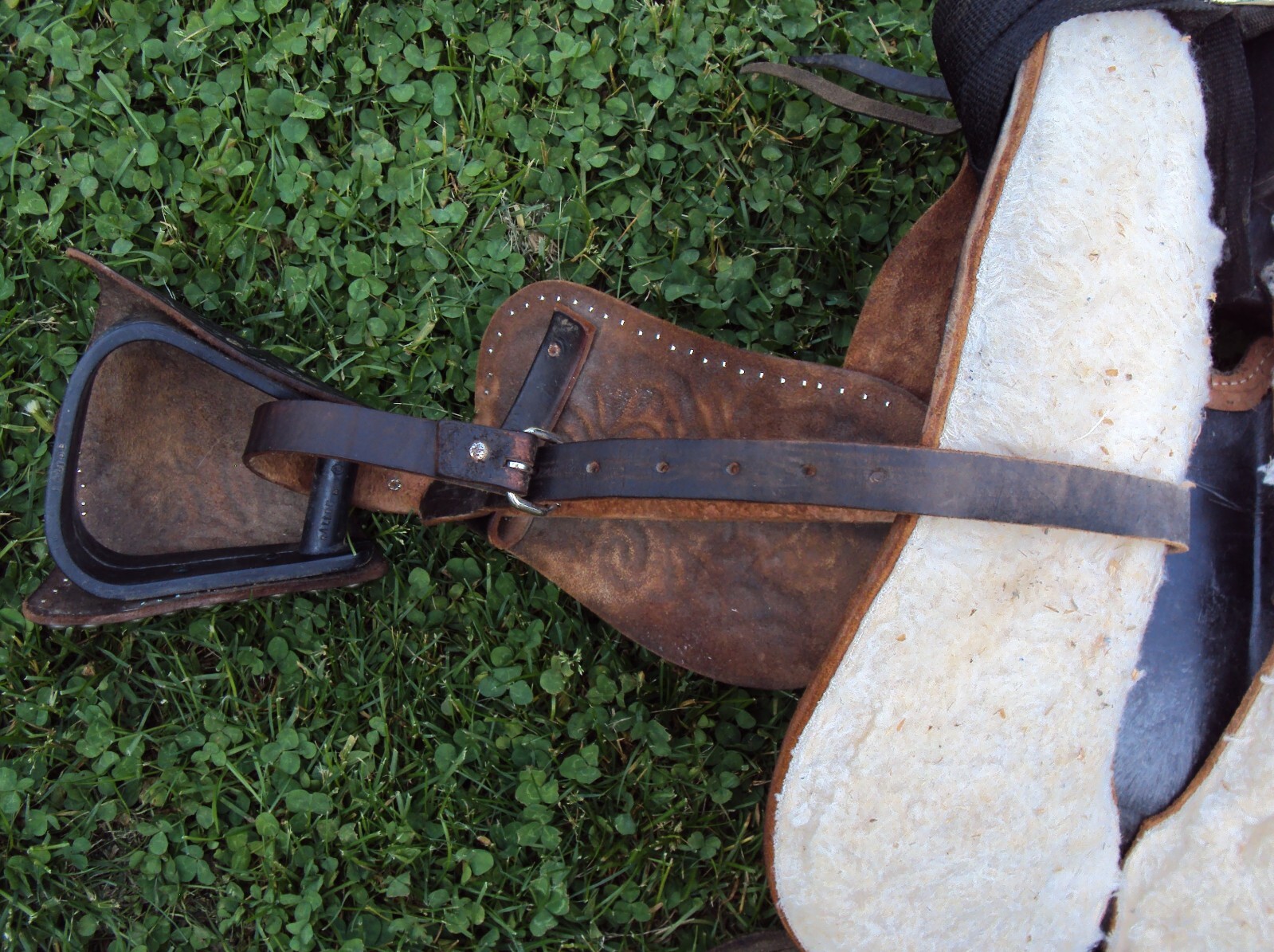 THE AMERICAN Childs Show Saddle- 12" - SILVER/Padded Seat -Tooled Design- GREAT!