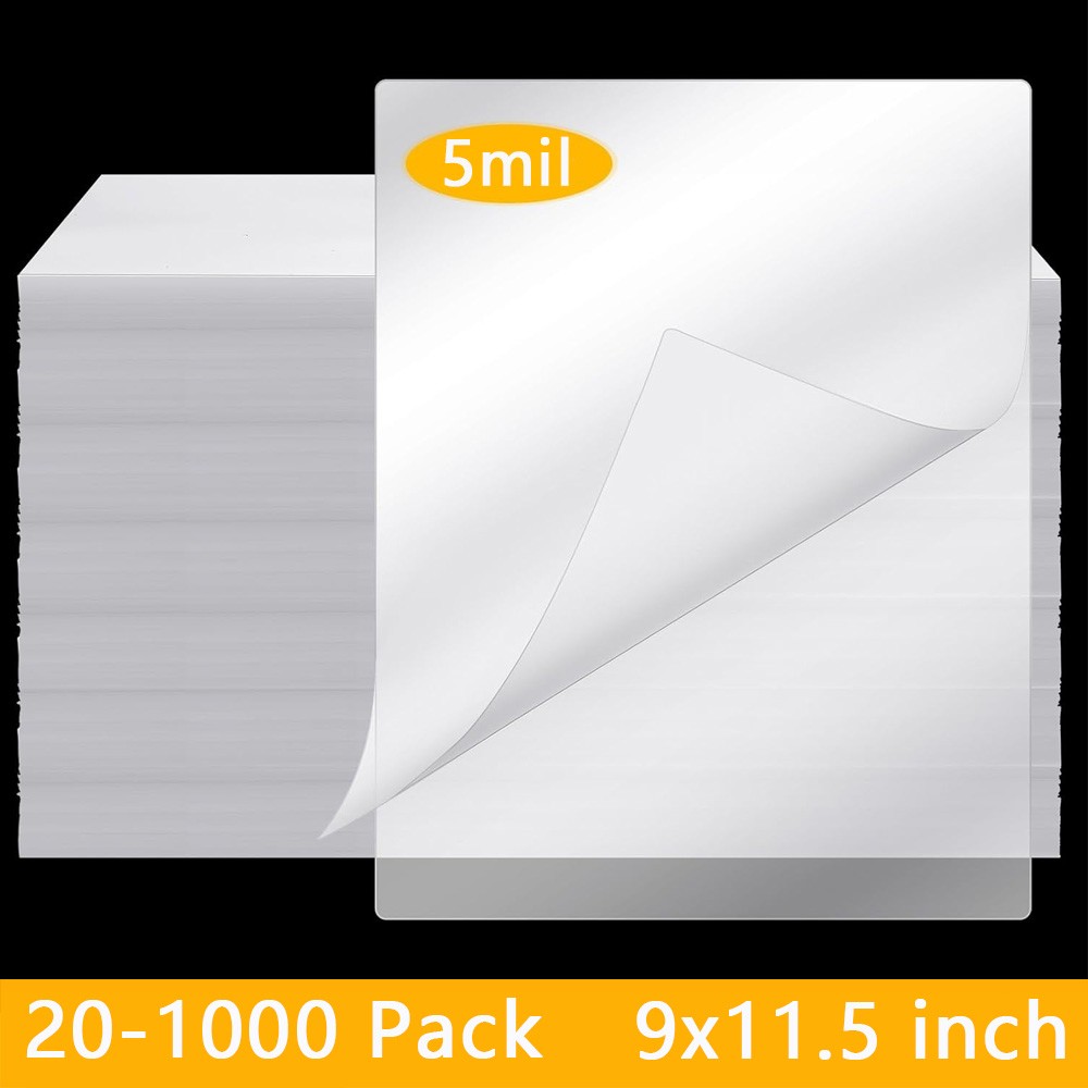 9x11.5 inch Clear Thermal Laminating Pouches Letter Size Laminator Sheets 5 Mil