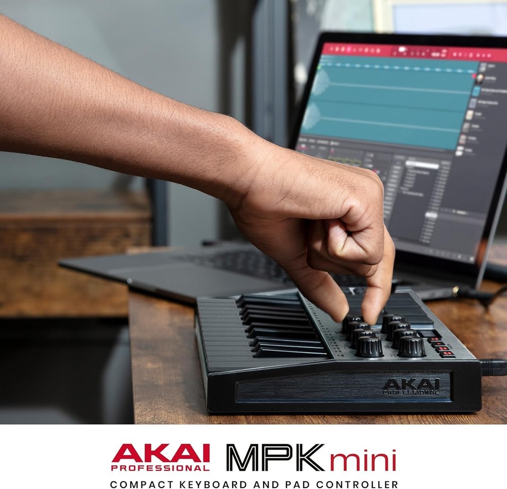 Dynamic MPK Mini MK3 MIDI Controller: 25 Keys, Backlit Pads & Software Included