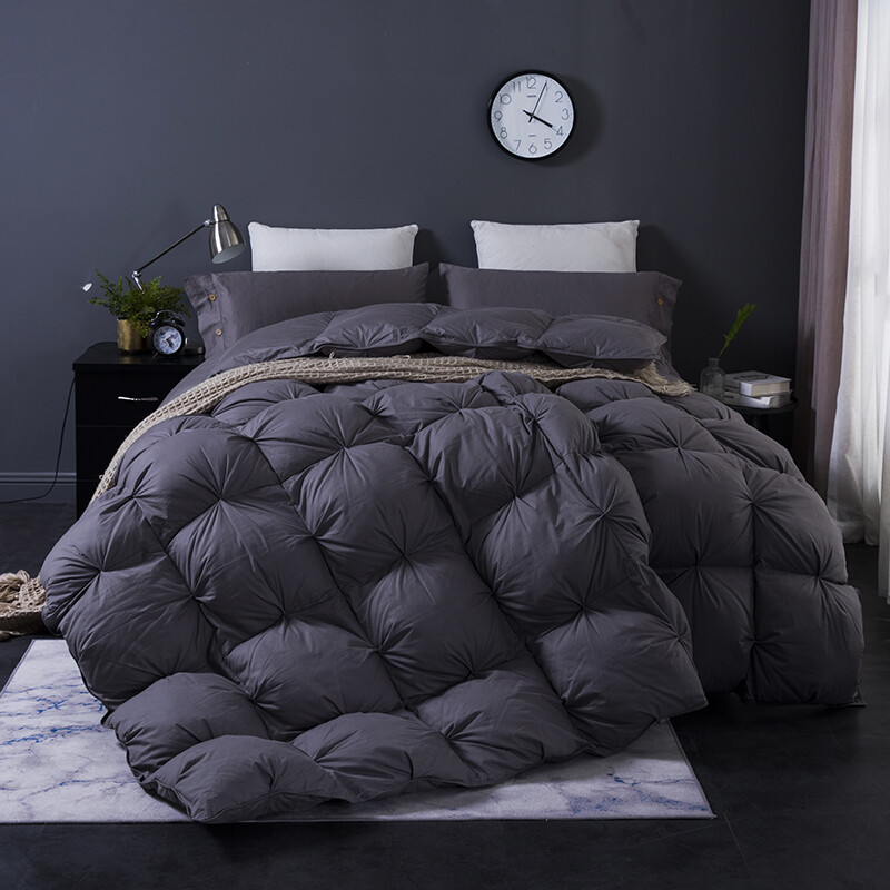 SNOWMAN Goose Down Comforter Pinch Pleat Duvet Insert 750FP,1200TC Cotton