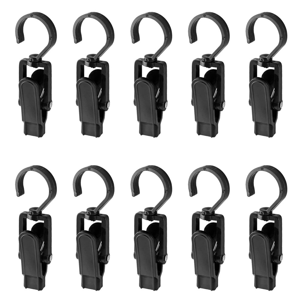 10 Pcs Plastic Laundry Clothes Hooks Clips Swivel Hooks Pins for Clothing