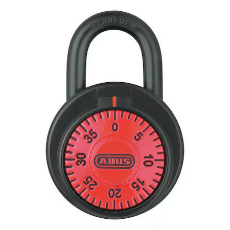 Abus 78/50 Red Combination Padlock, Front, Black/Silver