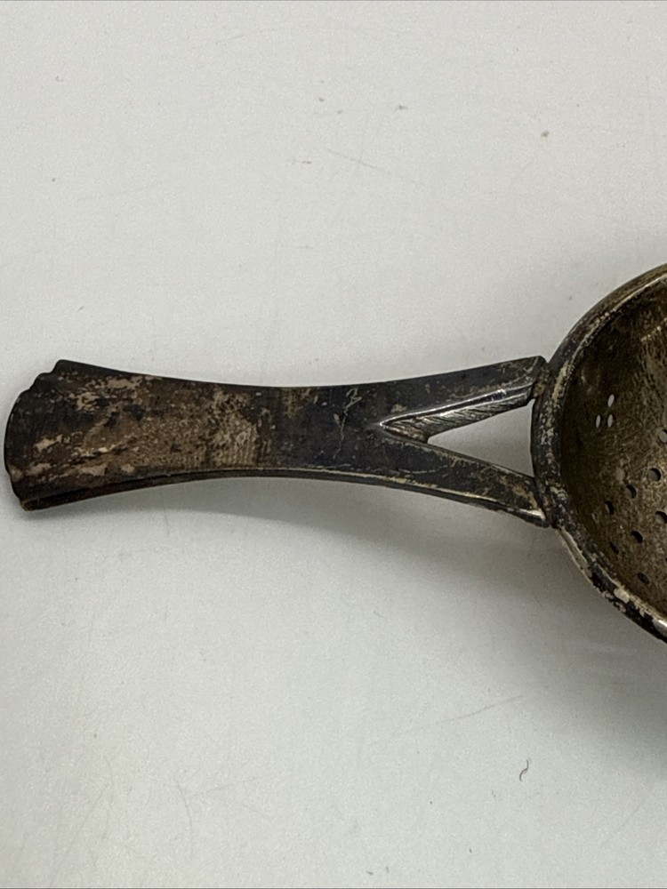 Vintage Silver Plated Tea Bag Strainer with Handle and Catch Dish, EPNS