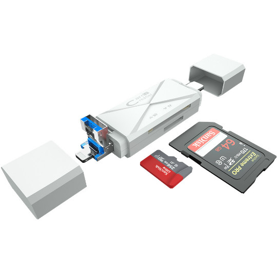 Multifunction Portable Memory Card Reader USB/Type-C TF SD Card OTG Card Reader