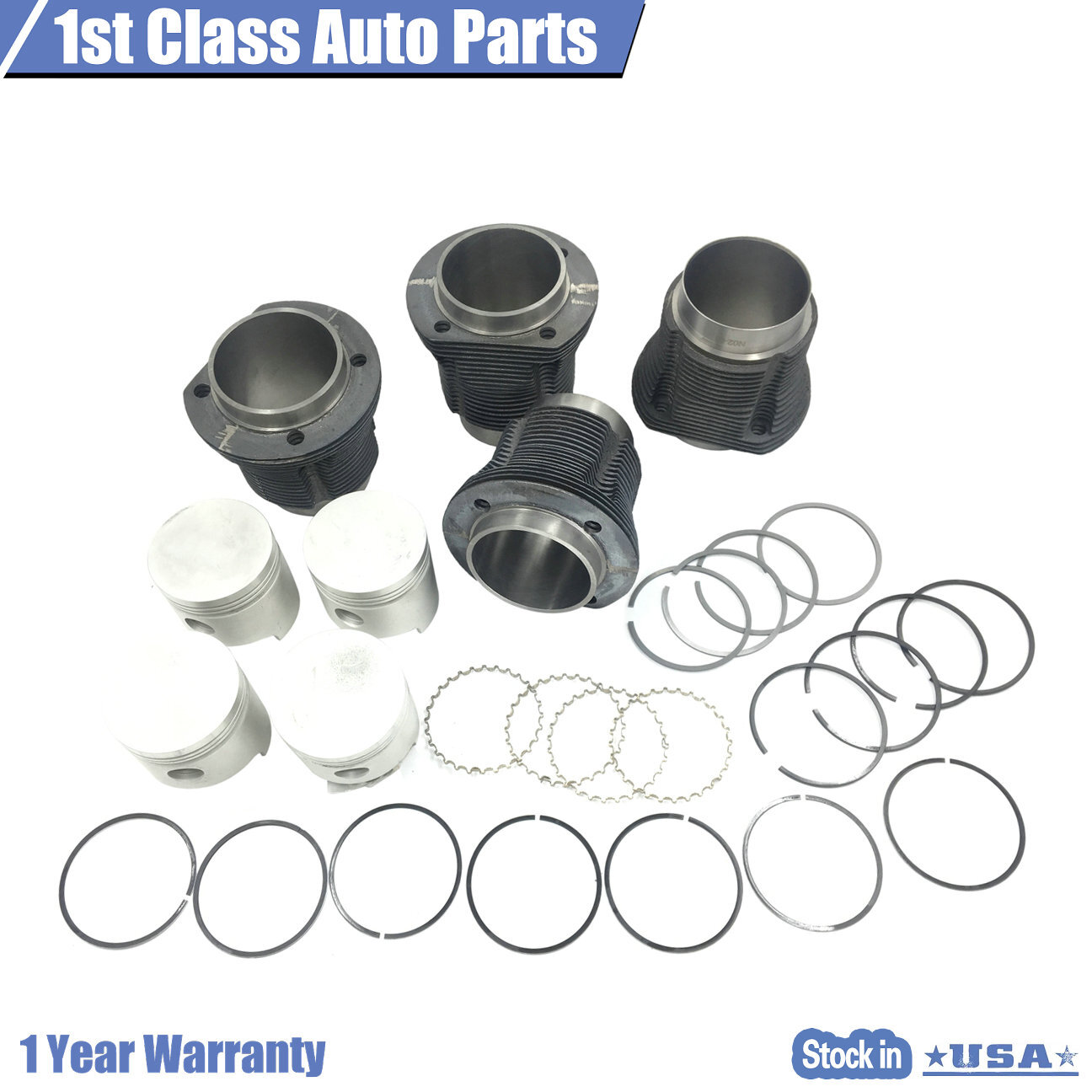 Engine Piston Cylinder Set w/ 85.5mm Std. fit VW Super Beetle Ghia Thing 1.6L