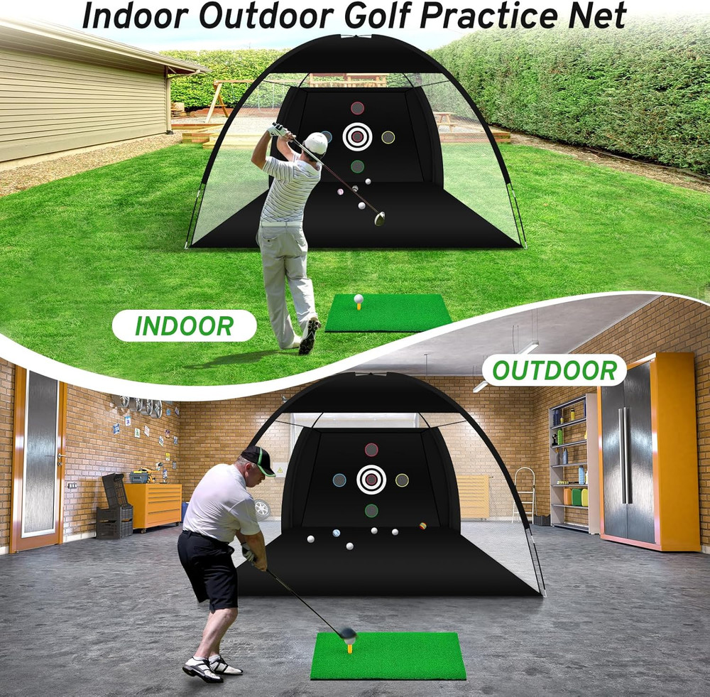 Golf Net, Golf Practice Net with Golf Hitting Mat, Home Golf Hitting Aid Nets fo