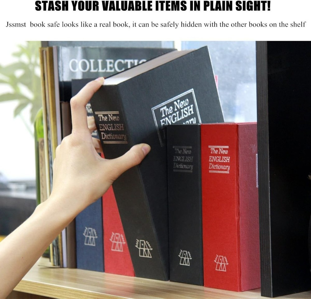 Durable Black Book Safe with Push Button Control – Ideal for Secure Storage