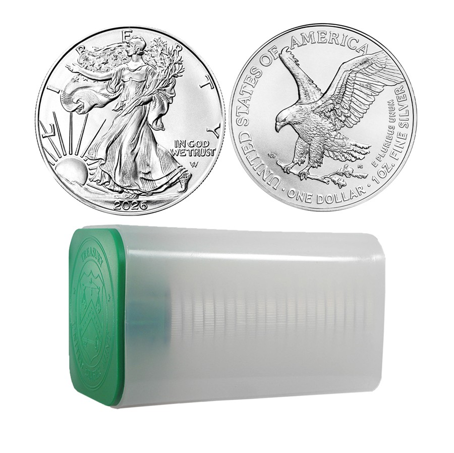 2026 1 oz American Silver Eagle Coin BU - Tube of 20