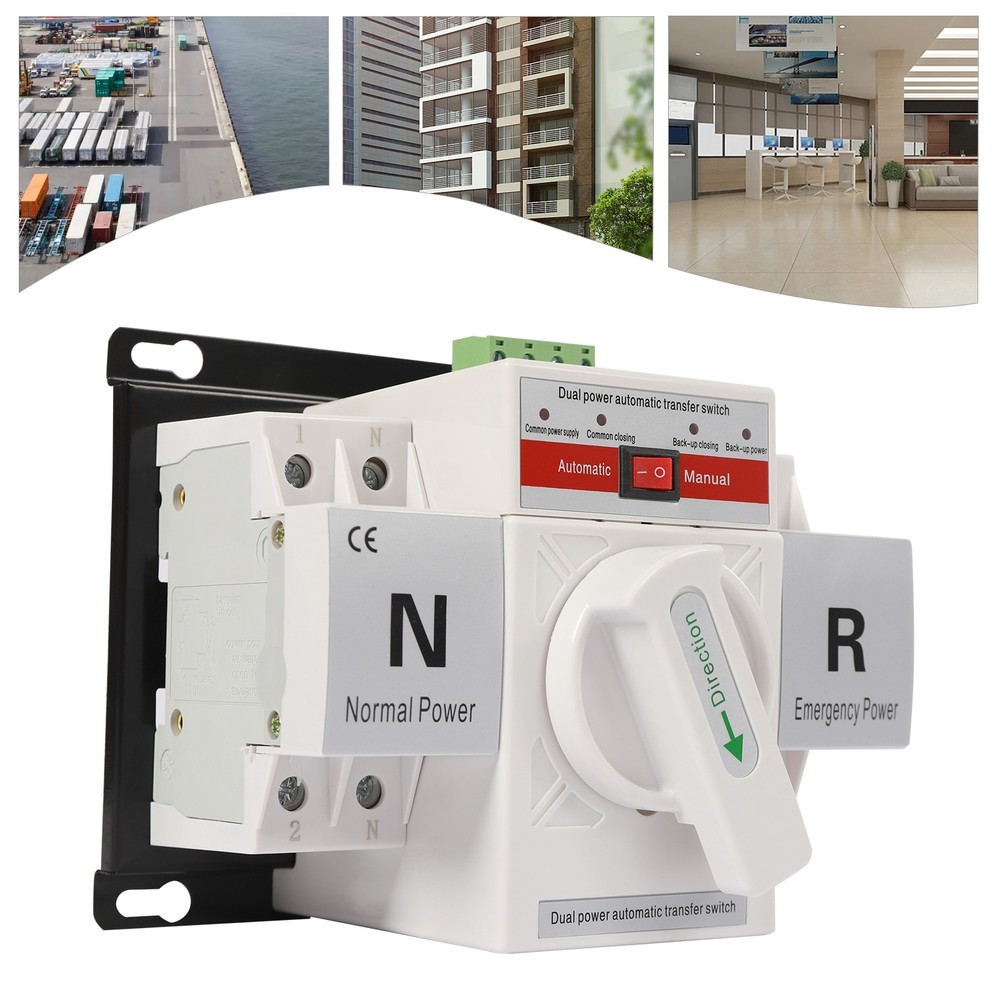 63A 2P 110V Dual Power Automatic Transfer Switch Changeover Transfer Switch
